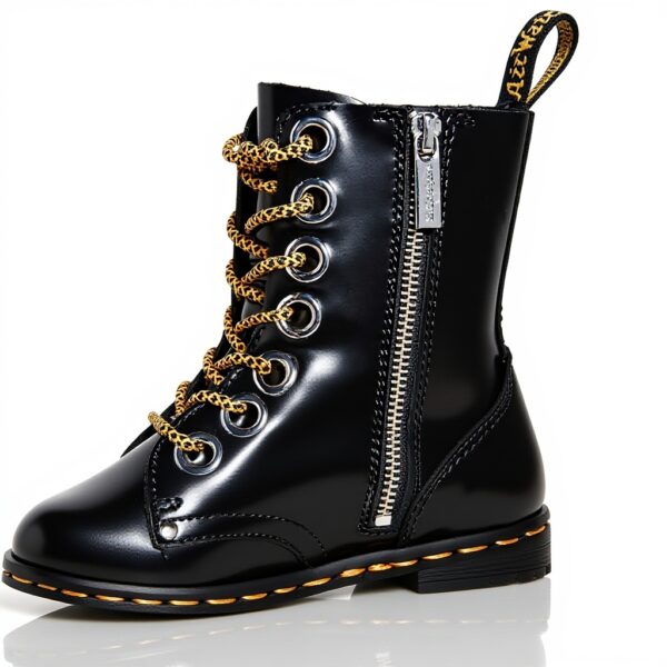 Dr Martens Rangers Boots Women Black Buttero Leather 8 Eye
