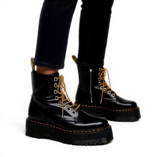 Dr Martens Rangers Boots Women Black Buttero Leather 8 Eye