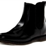Bottes Chelsea Dr Martens Flora Polished Smooth Noir Femme