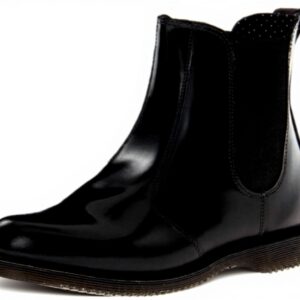 Bottes Chelsea Dr Martens Flora Polished Smooth Noir Femme