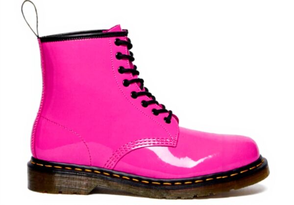 Bottes Dr Martens 1460 Cuir Verni Rose Tendance Femme