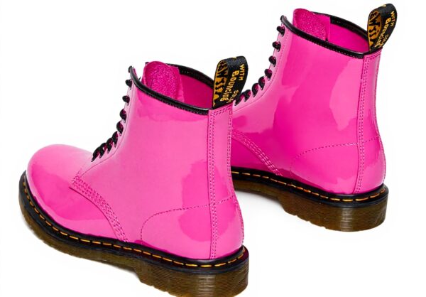 Bottes Dr Martens 1460 Cuir Verni Rose Tendance Femme