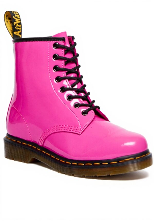 Bottes Dr Martens 1460 Cuir Verni Rose Tendance Femme
