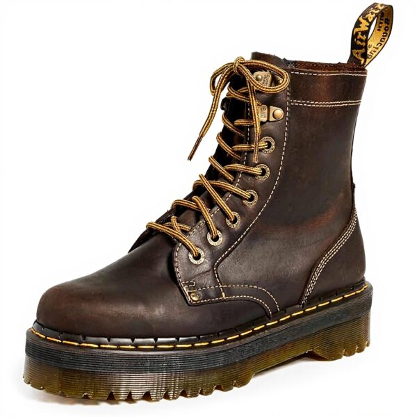 Bottes Dr Martens Jadon Arc Marron Femme Cuir Lisse
