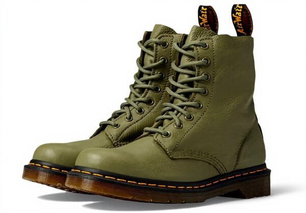 Bottes Dr Martens 1460 Pascal Virginia Vert Femme Cuir