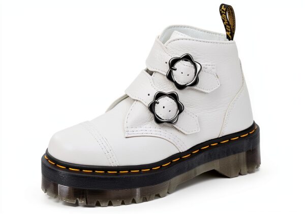 Bottines Dr Martens Devon Flwr Femme Nappa Blanc Fraisé
